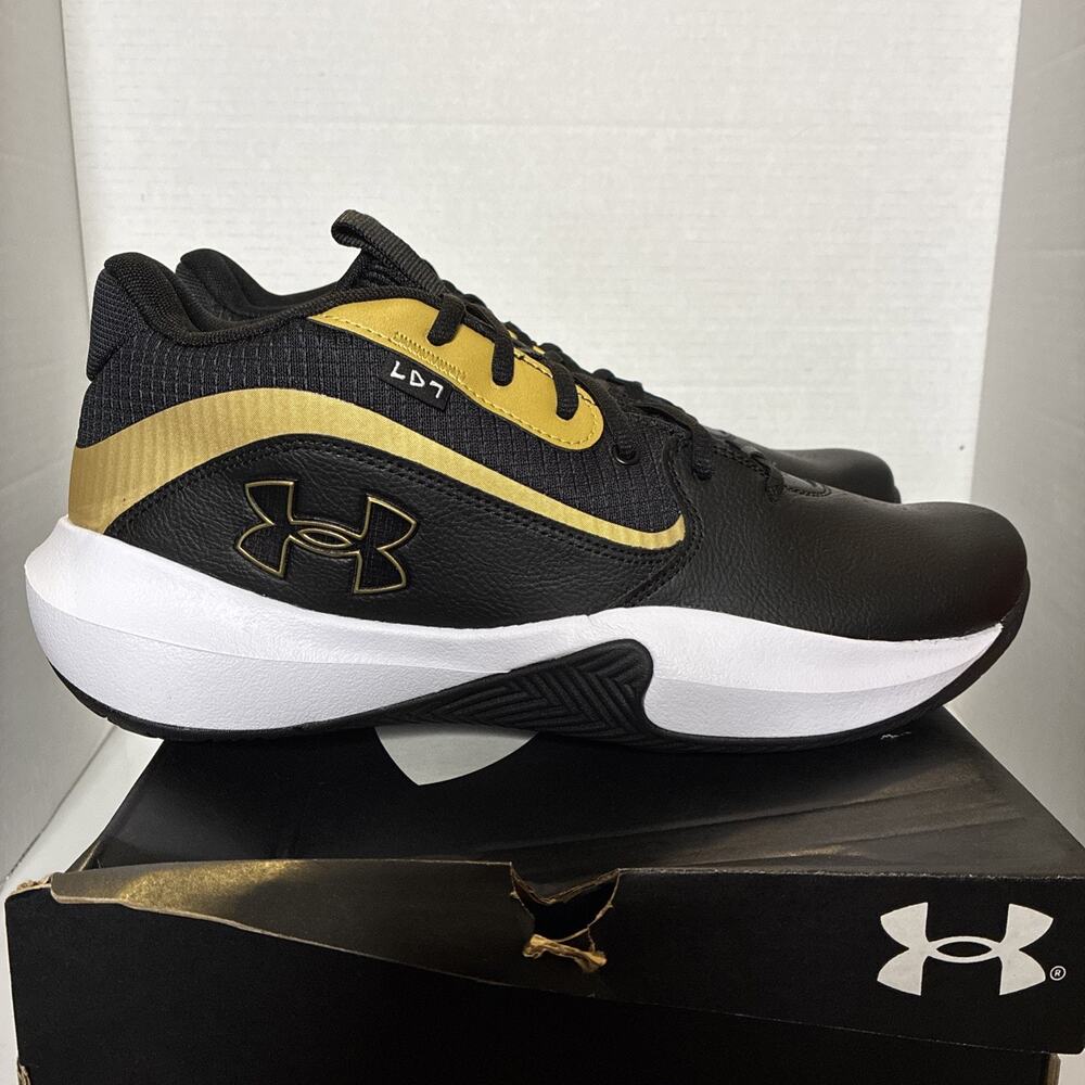 Under Armour Lockdown 7 Men’s Basketball Black Metallic Gold Sneakers Size 11